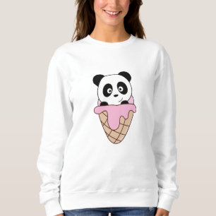 Sudadera Panda Bear Crema De Hielo Rosa Waffle Cute Animale