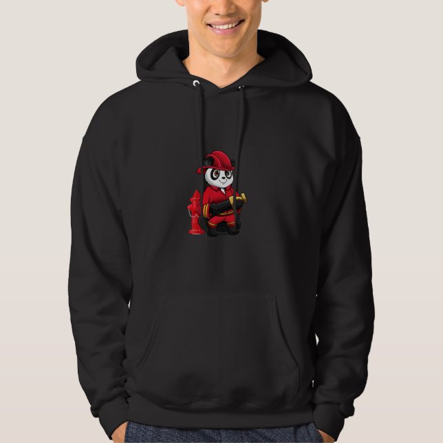 Sudadera Panda Bear Firefighter Love Increíblemente Gracios (Anverso)