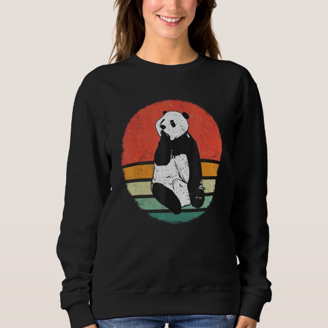 Sudadera Panda Bear Pandas Animal Retro Sunset (Anverso)