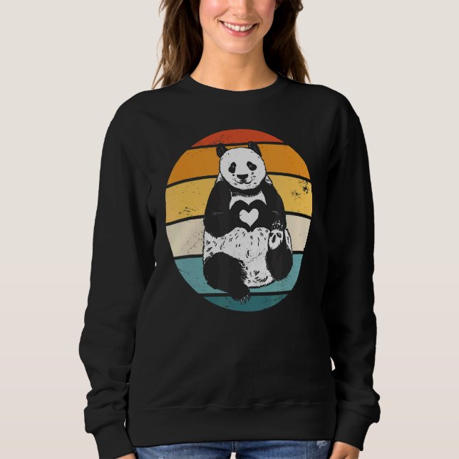 Sudadera Panda Bear Pandas Animal Retro Sunset 1 (Anverso)