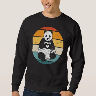 Sudadera Panda Bear Pandas Animal Retro Sunset 1