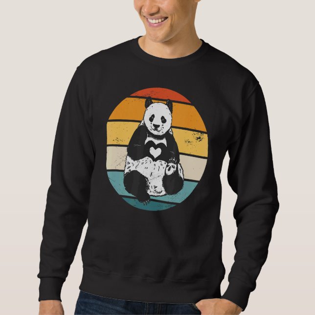 Sudadera Panda Bear Pandas Animal Retro Sunset 1 (Anverso)