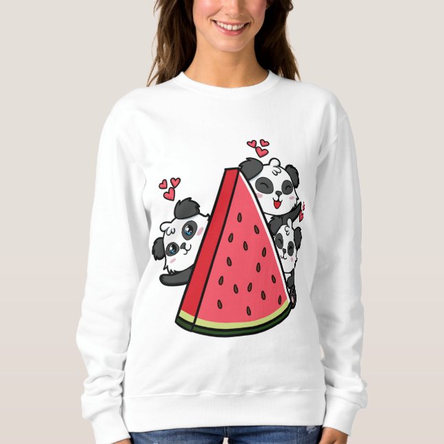Sudadera Panda Bear Watermelón Lover Verano Fruto (Anverso)