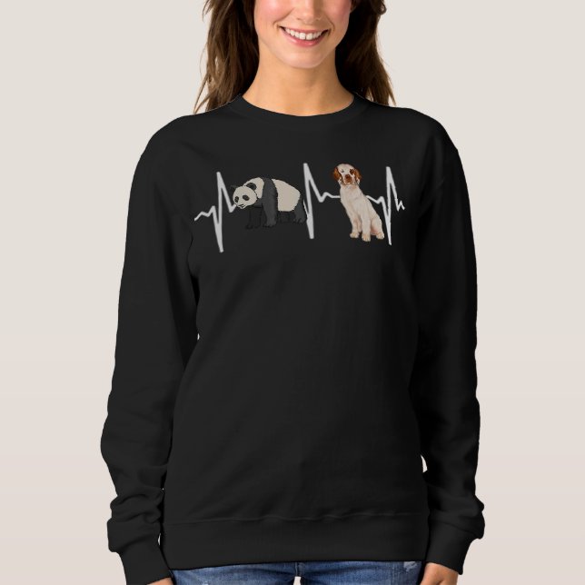 Sudadera Panda Clumber Spaniel Heartbeat Dog (Anverso)