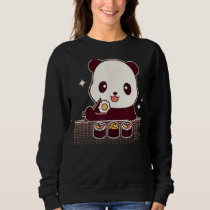 Sudadera Panda comiendo sushi lindo oso panda