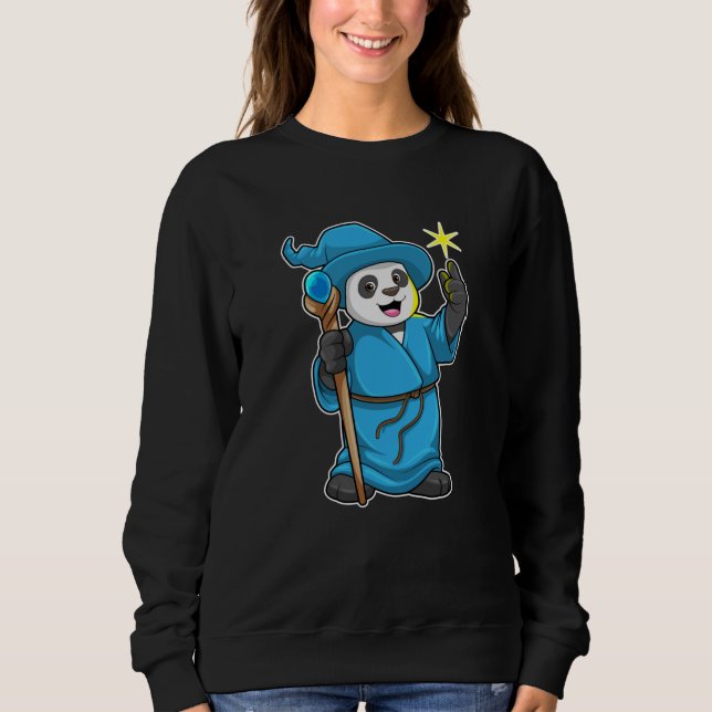 Sudadera Panda como asistente con varita mágica (Anverso)