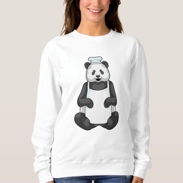 Sudadera Panda como chef y gorra de cocina (Anverso)