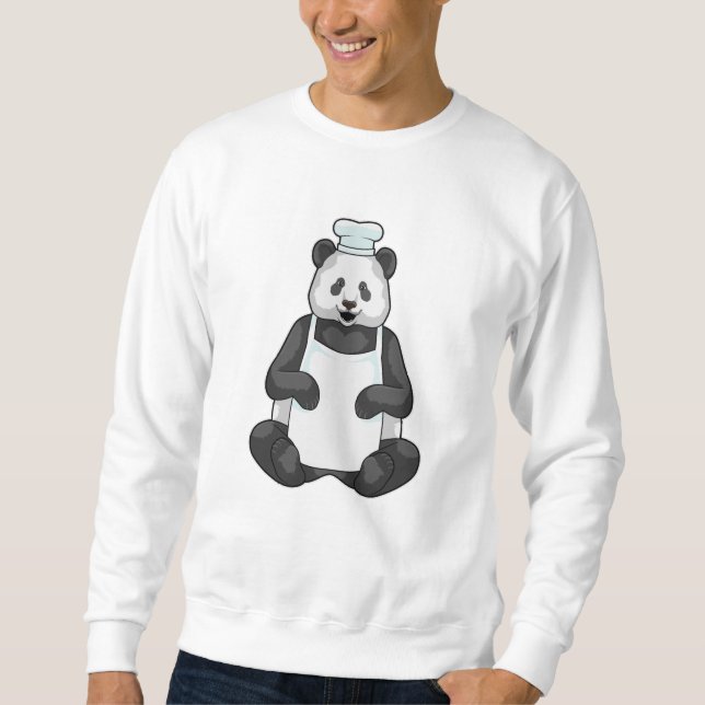 Sudadera Panda como chef y gorra de cocina (Anverso)