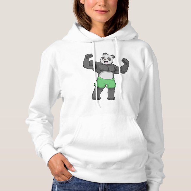 Sudadera Panda como constructora de cuerpos en Bodybuilding (Anverso)