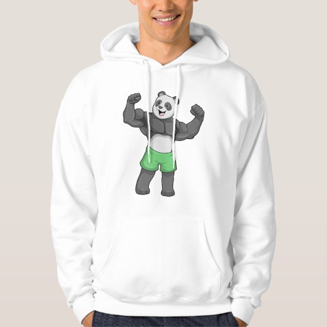 Sudadera Panda como constructora de cuerpos en Bodybuilding (Anverso)