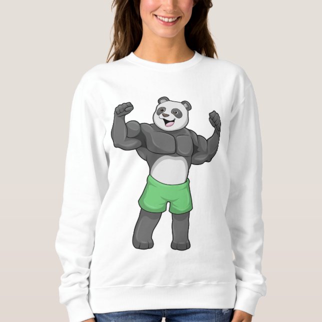 Sudadera Panda como constructora de cuerpos en Bodybuilding (Anverso)