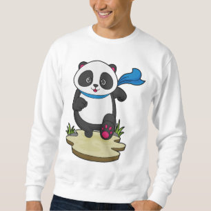 Sudadera Panda como corredor con bufanda