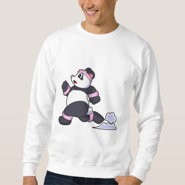 Sudadera Panda como corredor en carrera (Anverso)