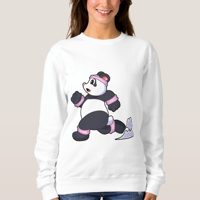 Sudadera Panda como corredor en carrera (Anverso)