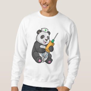 Sudadera Panda como enfermera con jeringas