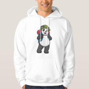 Sudadera Panda como excursionista con mochila