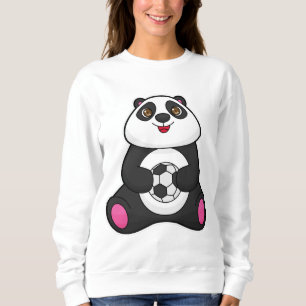 Sudadera Panda como jugador de fútbol con pelota de fútbol