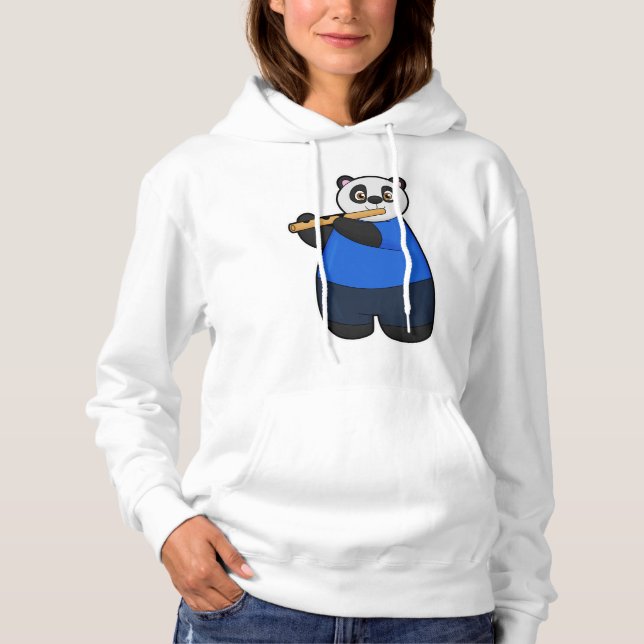 Sudadera Panda como músico con flauta (Anverso)