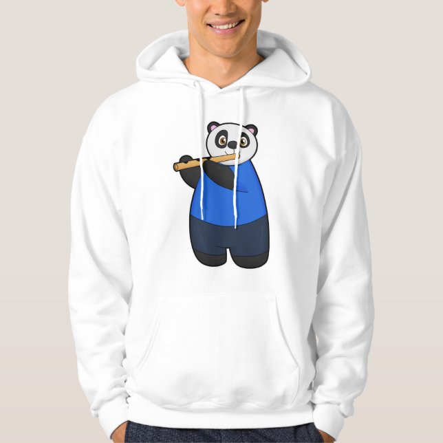Sudadera Panda como músico con flauta (Anverso)