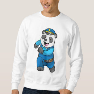 Sudadera Panda como oficial de policía con gorra de policía