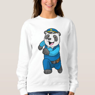 Sudadera Panda como oficial de policía con gorra de policía