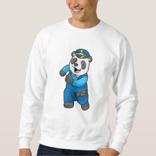 Sudadera Panda como oficial de policía con gorra de policía