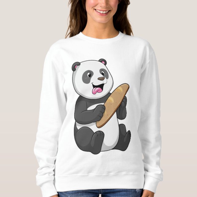 Sudadera Panda como panadero con pan (Anverso)