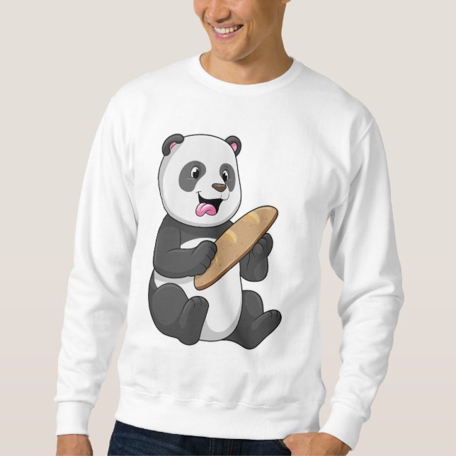 Sudadera Panda como panadero con pan (Anverso)
