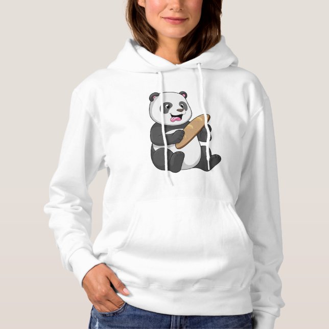 Sudadera Panda como panadero con pan (Anverso)