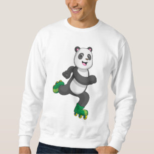 Sudadera Panda como patinador en línea con patines