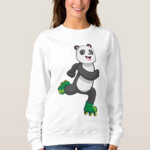 Sudadera Panda como patinador en línea con patines