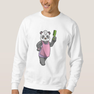 Sudadera Panda como peluquero con comb