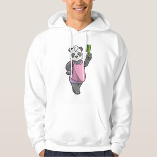 Sudadera Panda como peluquero con comb