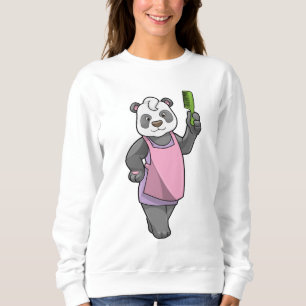 Sudadera Panda como peluquero con comb