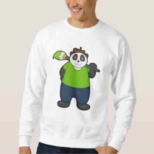 Sudadera Panda como pintador con pincel