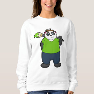 Sudadera Panda como pintador con pincel
