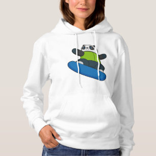 Sudadera Panda como snowboard con snowboard