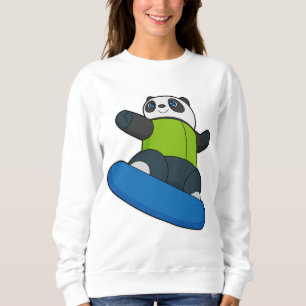 Sudadera Panda como snowboard con snowboard