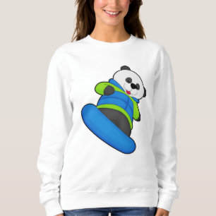 Sudadera Panda como snowboard con snowboard