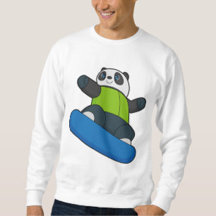 Sudadera Panda como snowboard con snowboard