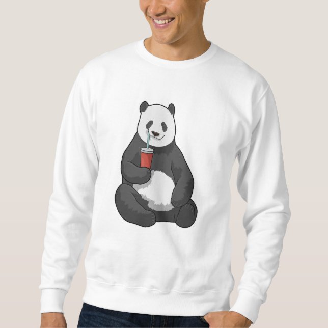 Sudadera Panda con bebida (Anverso)