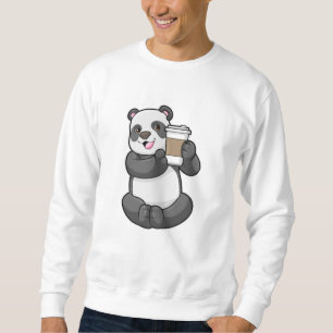 Sudadera Panda con el café a ir