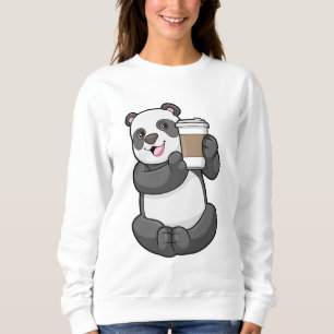 Sudadera Panda con el café a ir
