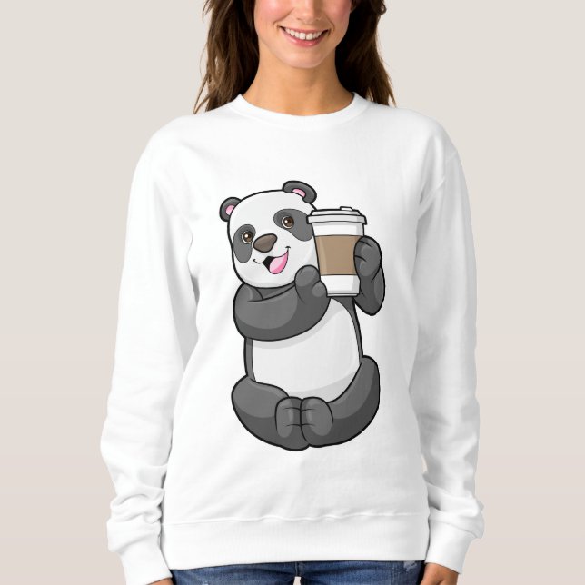 Sudadera Panda con el café a ir (Anverso)