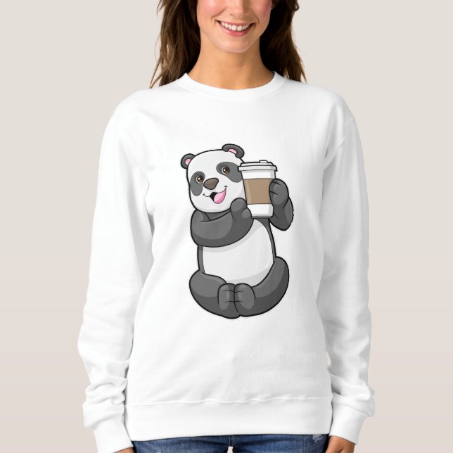 Sudadera Panda con el café a ir (Anverso)