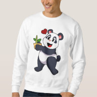 Panda con flores de bambú