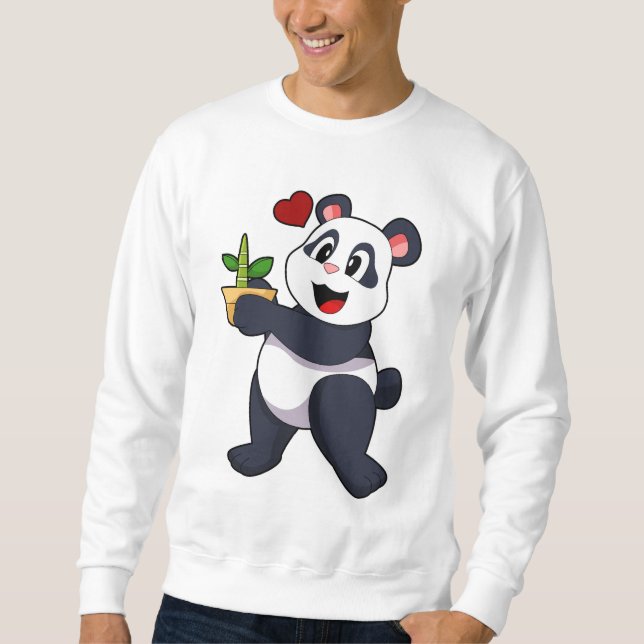 Sudadera Panda con flores de bambú (Anverso)