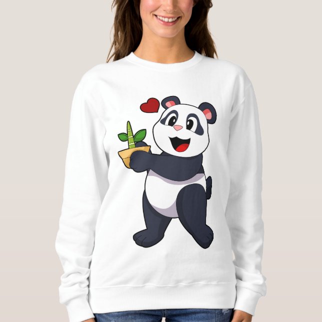 Sudadera Panda con flores de bambú (Anverso)
