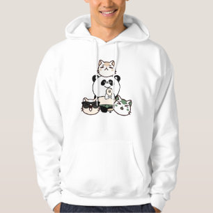 Sudadera Panda con Pierna Protésica y Equipo de Gatos