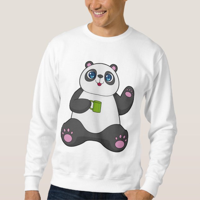 Sudadera Panda con tazón de café (Anverso)